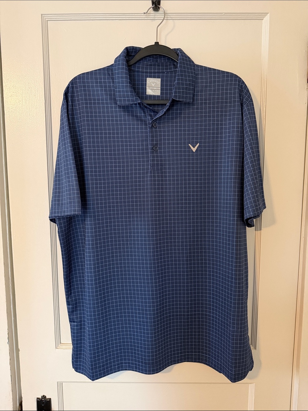 Callaway Men's Navy Blue Grid Performance Polo